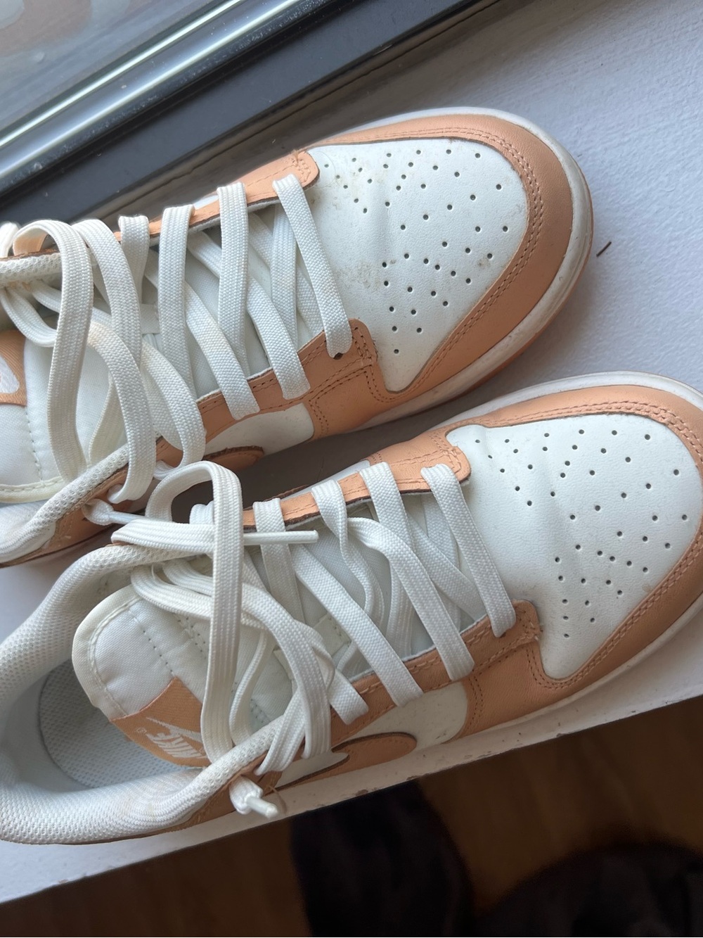 Nike Low-Top Sneakers in White and Peach